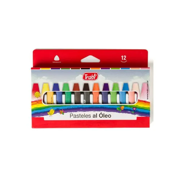 Pasteles al oleo trabi x12 colores surtidos