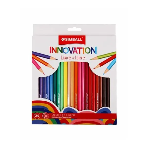 Lápiz de color largo innovation caja x24 unidades Simball
