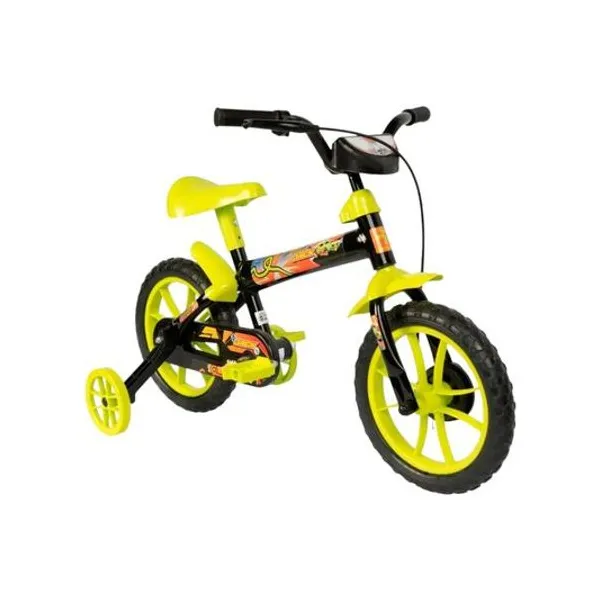 Bicicleta rodado 12 con rueditas jack negro y verde verden
