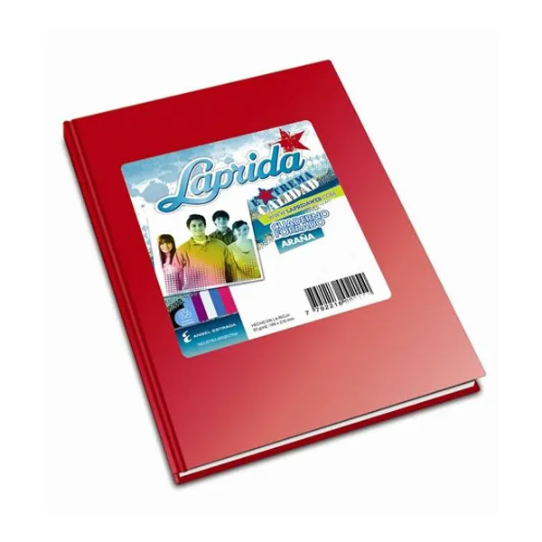 Cuaderno tapa dura Laprida forr.x 50 hs.ray. rojo