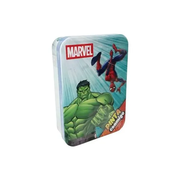 Libro para pintar con crayones pinta conmigo Marvel en lata 7x9.5 cm x1 modelos surtidos