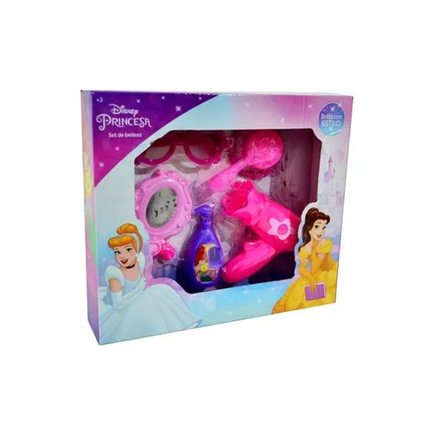 Set de belleza princesas 6 piezas en caja 25x21.5 cm
