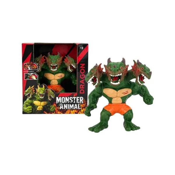 Dragon tres cabezas articulado monster animals 15 cm en caja 16x18.5x7.5 cm