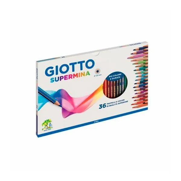 Lápiz de color largo supermina 3.8 mm caja x36 unidades giotto