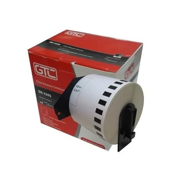 Rollo de etiquetas continuo gtc para Brother dk2205 con holder cassette
