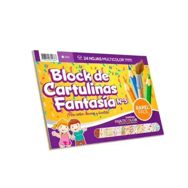 Block de dibujo rapel pack n.° 5 fantasia multicolor 24 hjs.