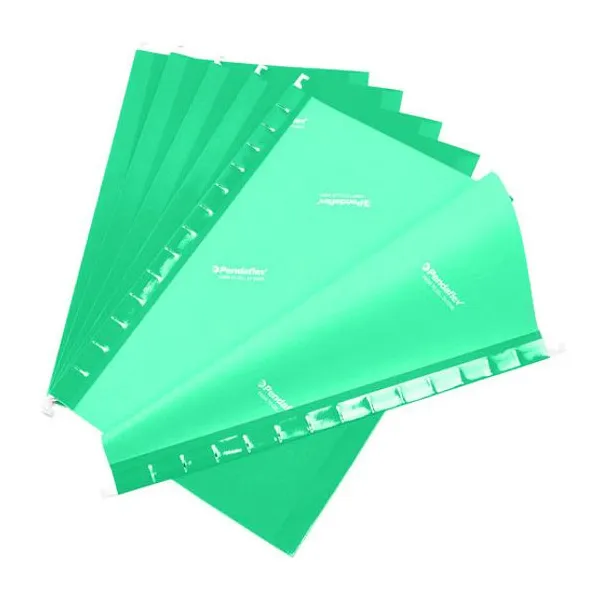 Carpeta colgante nepaco pluss cartulina con visor verde agua cj.x 25 unid.