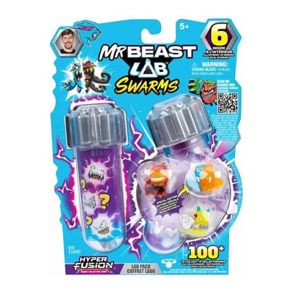 Mr beast lab tubo de ensayo swarms pack x6 coleccionables