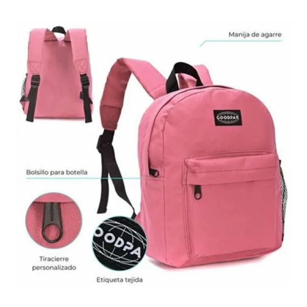 Mochila goodpak rosa 31x27x10.5 cm 12 pulg