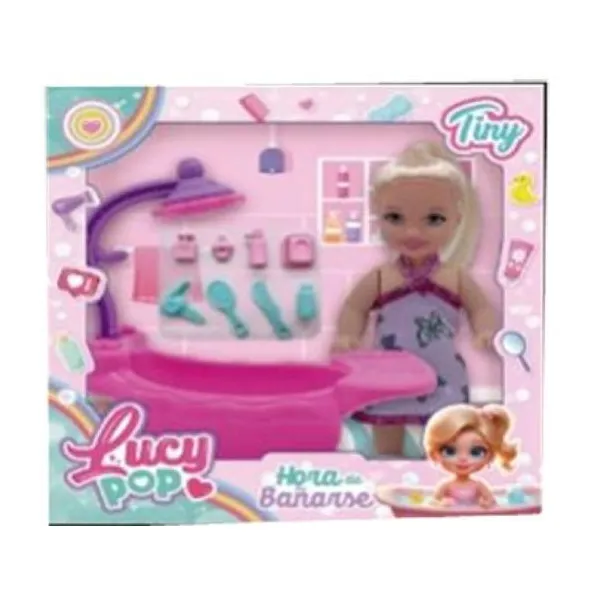 Lucy pop mini muñeca hora de bañarse 18 17 cm