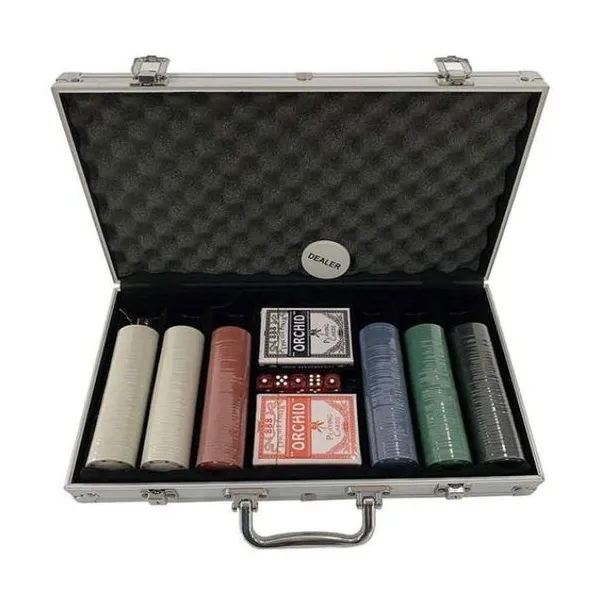 Valija set de pocker 300 fichas + 2 set cartas
