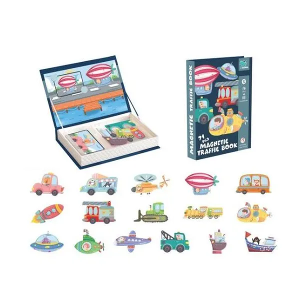 Rompecabezas magnético libro transportes. 71 piezas
