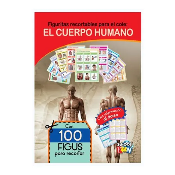 Album de figuritas recortables - el cuerpo humano 28x20 cm/18 páginas