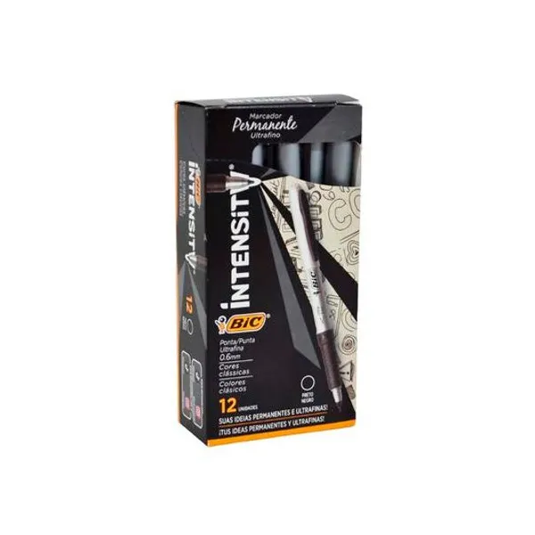 Marcador permanente intensity 0.6 mm negro x12 BIC
