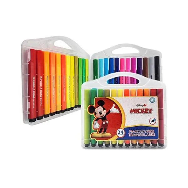 Marcador triangular 3 mm caja x24unidades mickey Ezco