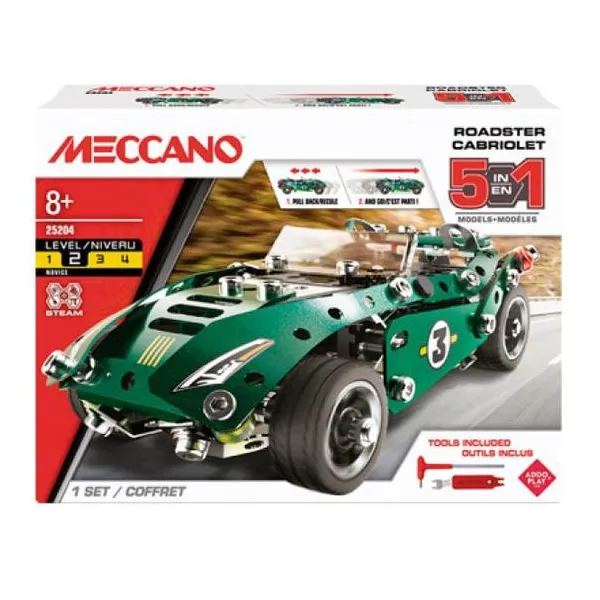Meccano furia en la pista 5en1. ¡construí, transformá y jugá!