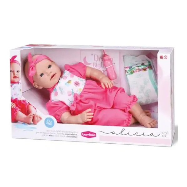 Muñeca alicia con accesorios hace pis