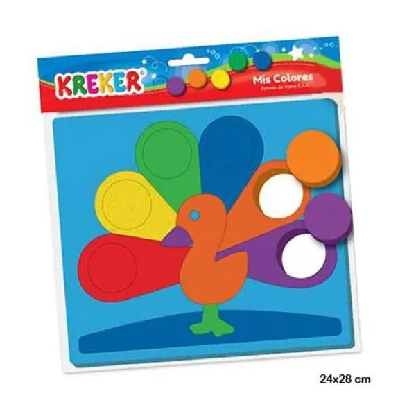 Los colores puzzle de goma eva con imagen para armar y aprender