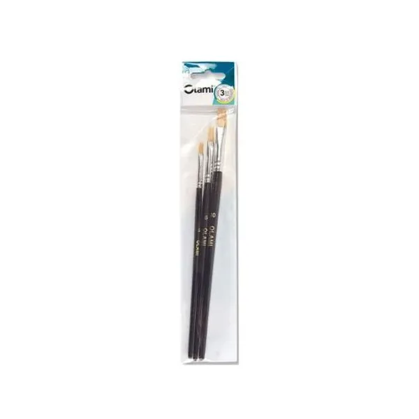 Set de pinceles x3 olami cerda n.° 2/6/10 en blister