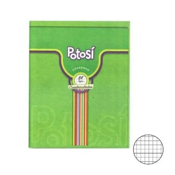Cuaderno 16x21 cm cuadriculado 84 hojas tapa flexible fantasia potosi