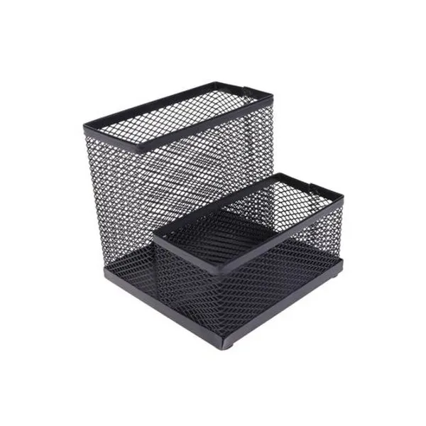 Organizador de escritorio malla metálica negra 10.5x10.5x9 cm x1