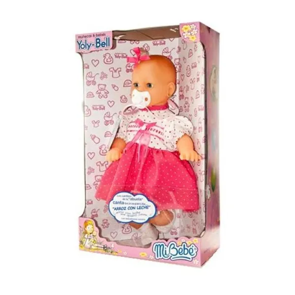 Mi bebé- "arroz con leche" con mechon, aritos, vestidos surtidos, ojos movibles