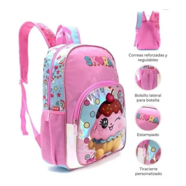 Mochila 16" teen kawaii muffin