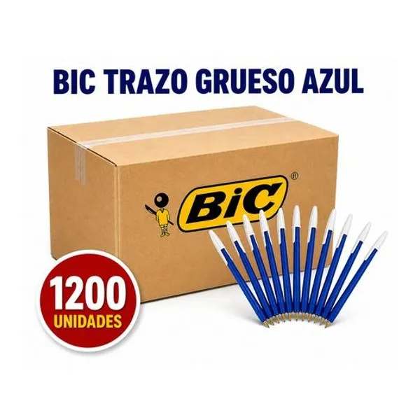 Bolígrafo opaco trazo grueso azul 1.0 mm bulto x1200 unidades BIC