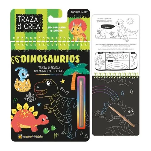Traza y crea- dinosaurios 15 19 cm