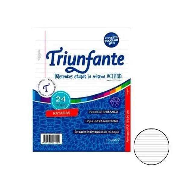 Repuesto carta rayado 24h Triunfante