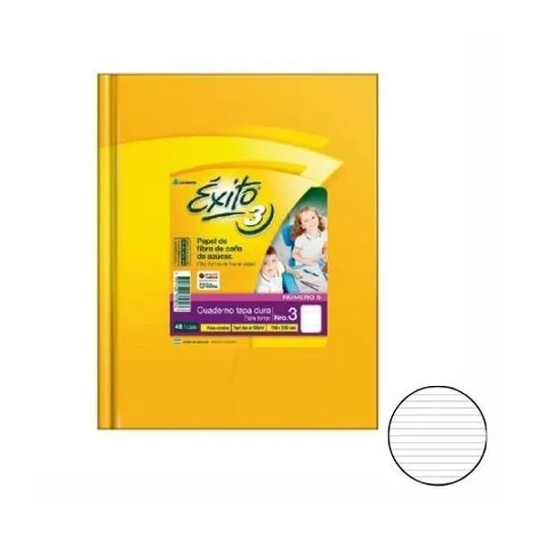 Cuaderno 19x24 rayado t/d amarillo 48h Éxito