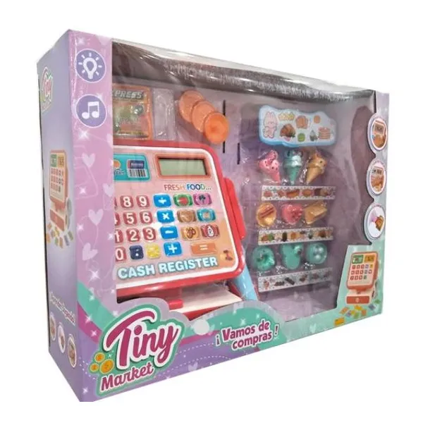 Set caja registradora Tiny con calculadora y accesorios -2 pilas aa