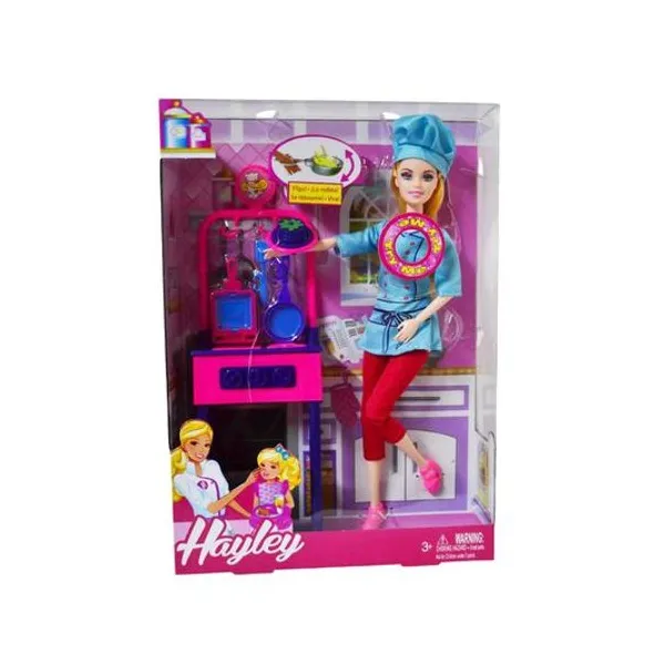 Muñeca hayley cocinera con luz y sonido en caja 22.5x32 cm
