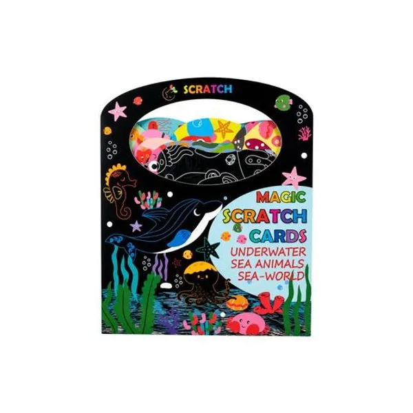 Papel mágico 8 hojas en valija 21.5x27 cm scratch modelos surtidos