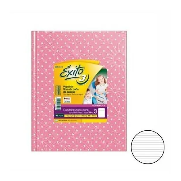 Cuaderno 19x24 rayado t/d Uni lunar rosa 48h Éxito
