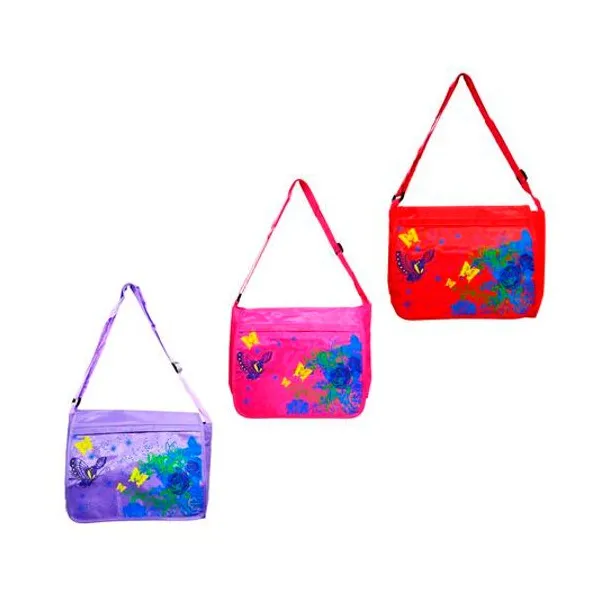 Morral escolar mariposas 40x25 cm x1 surtido