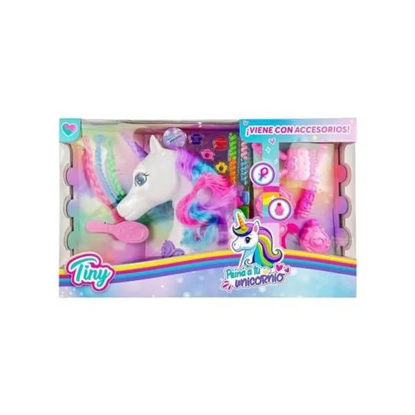 Unicornio para peinar con accesorios en caja 43x27x11 cm Tiny