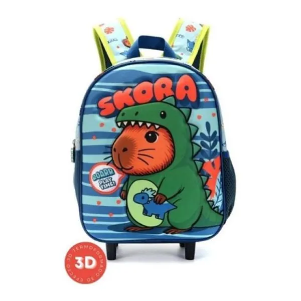 Mochila carro petit termoformada capibara dino 22 x30 x10 - 12