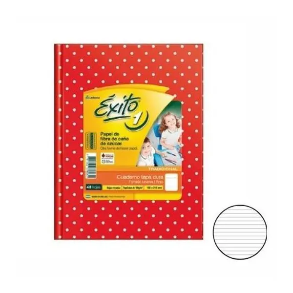 Cuaderno 16x21 rayado t/d lunar rojo 48h Éxito