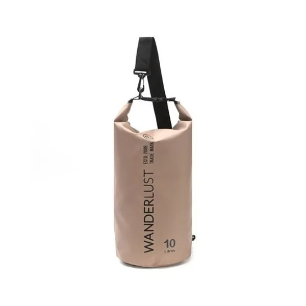 Mochila estanco impermeable cruzada beige 49x20x20 cm wanderlust