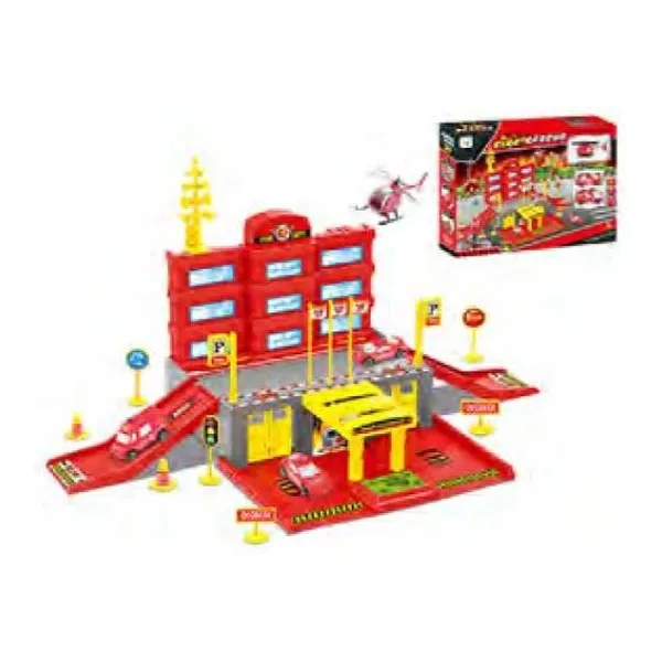 Super estacionamiento de bomberos 38x25x6 cm