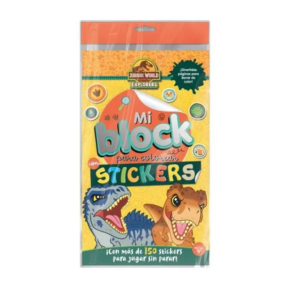 Jurassic world mi block para colorear con stickers