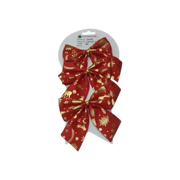 Moño navideño 13 cm x3 en blister