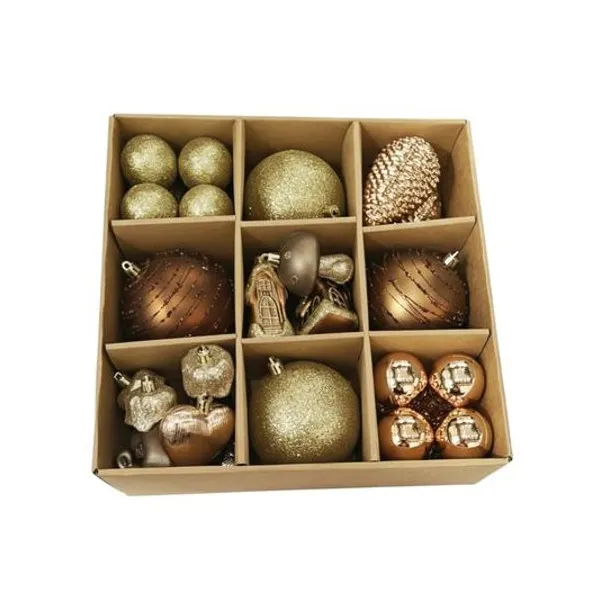 Set de adornos navideños para árbol caja x32 colores surtidos