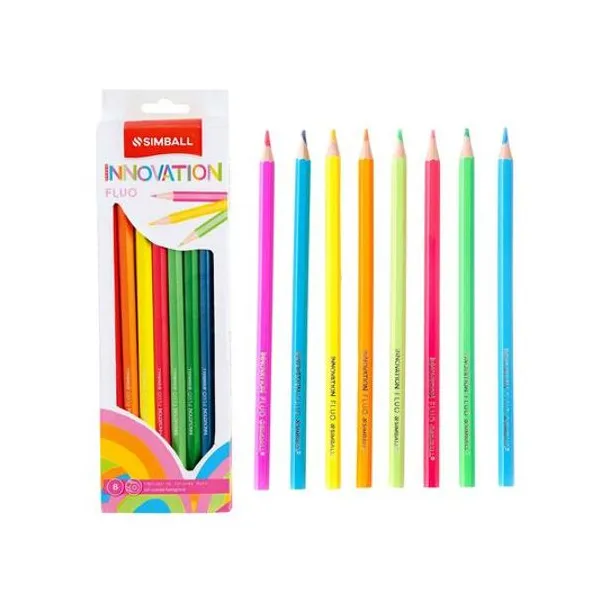 Lápiz de color innovation fluo caja x8 unidades Simball