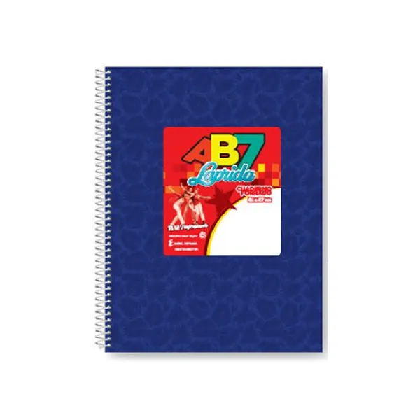 Cuaderno espiral a4 Laprida ab7 forrado 60 hs.cuadro azul