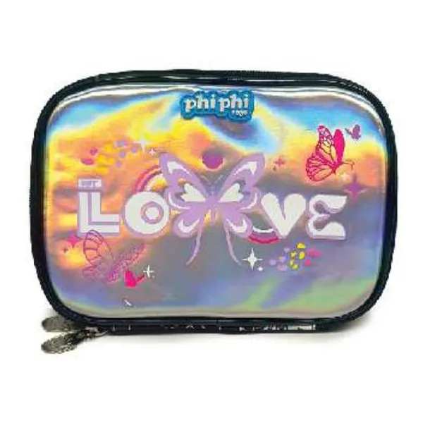Pencil case 2 pisos black butterfly