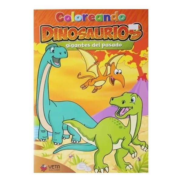 Coloreando dinosaurios gigantes del pasado