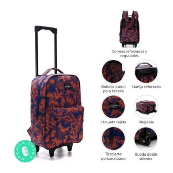 Mochila carro goodpak print mandala 43 x30 x17, 17