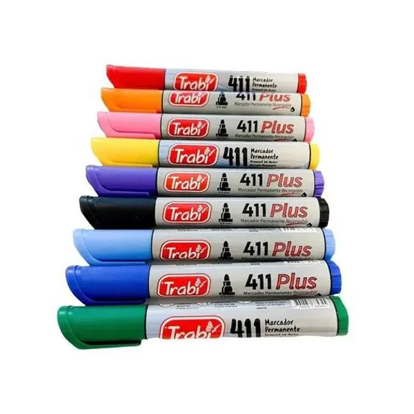 Marcador permanente punta redonda 411 plus caja x12 tr6521
